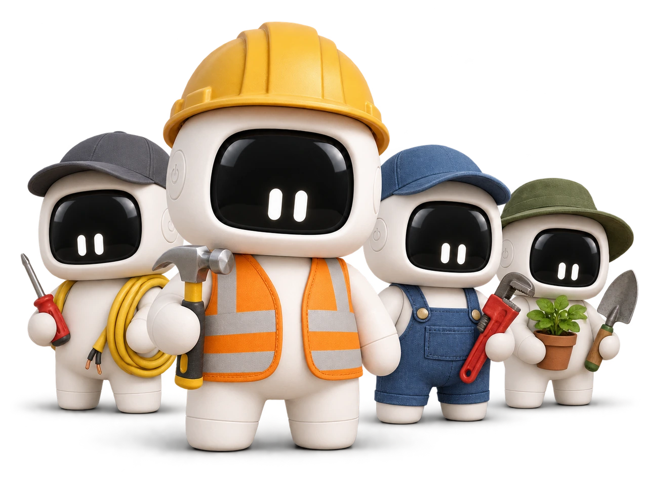 Busy Trades Team: Bizzy as an electrician, builder, plumber and gardener.